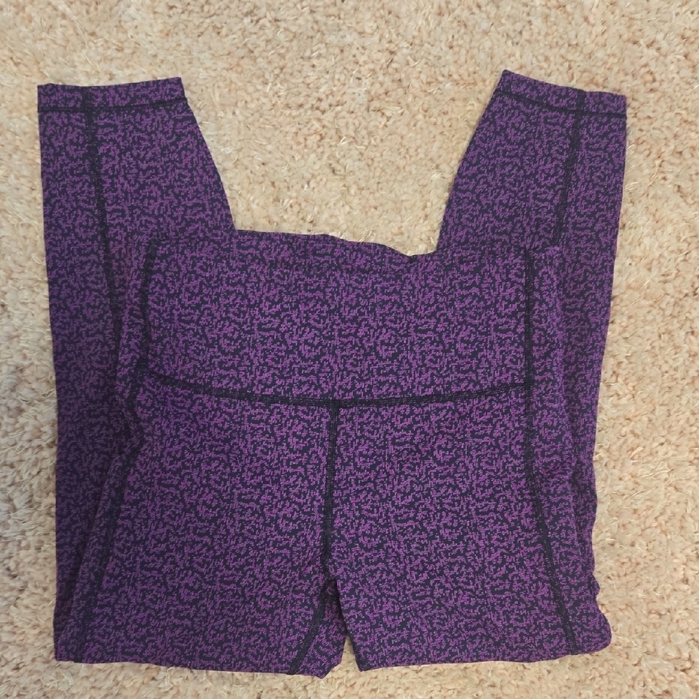 Athleta Purple and Black Patterned Leggings